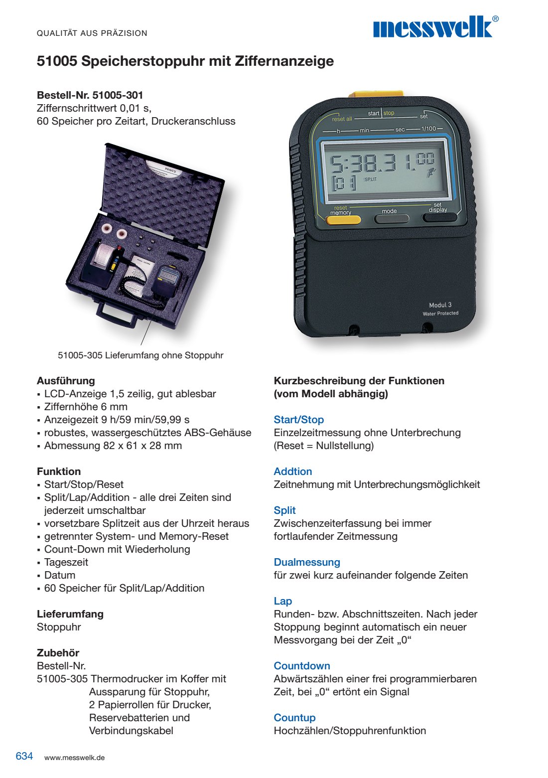 Speicherstoppuhr Ziffernanzeige Ausf&uuml;hrung