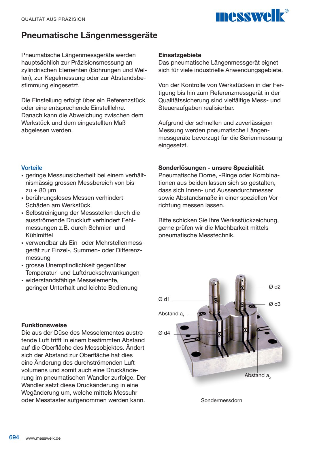 Pneumatische Längenmessgeräte werden